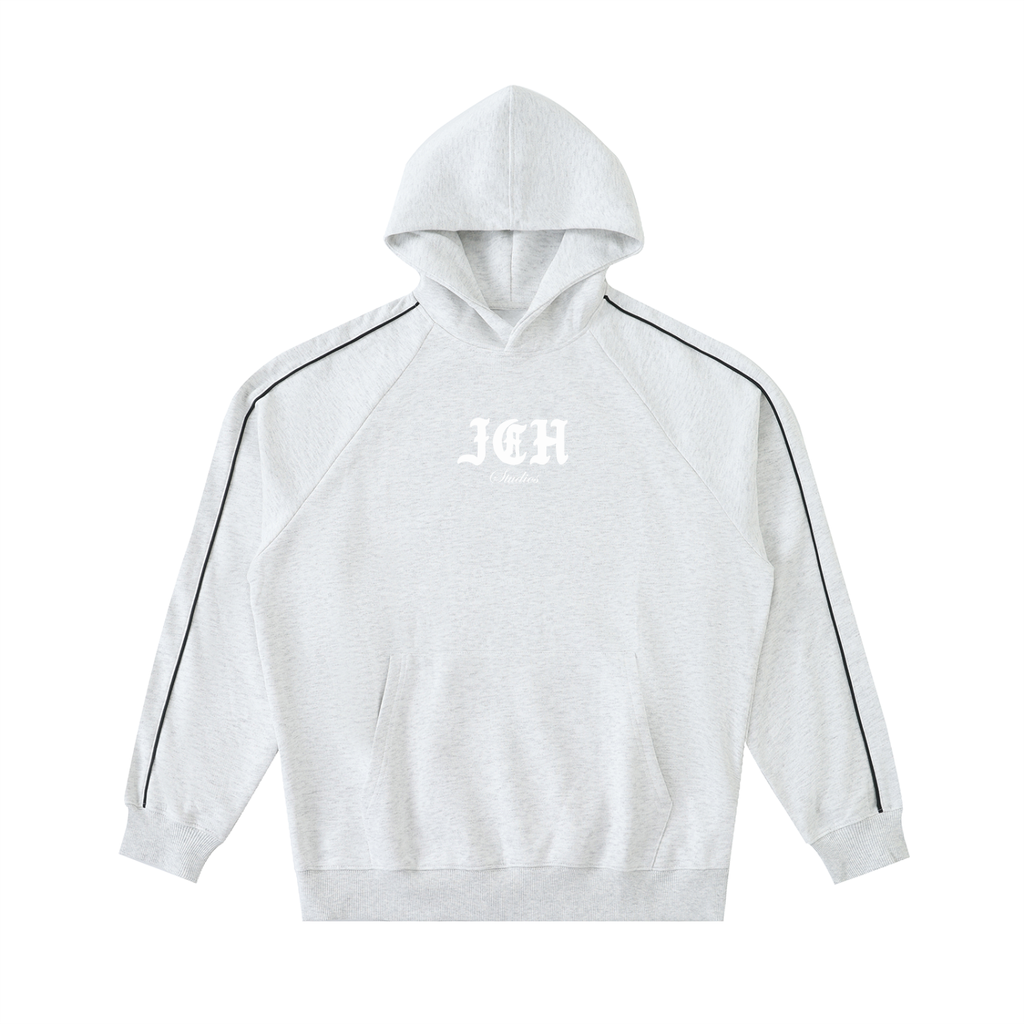 Cross Design Contrast Piping Hoodie
