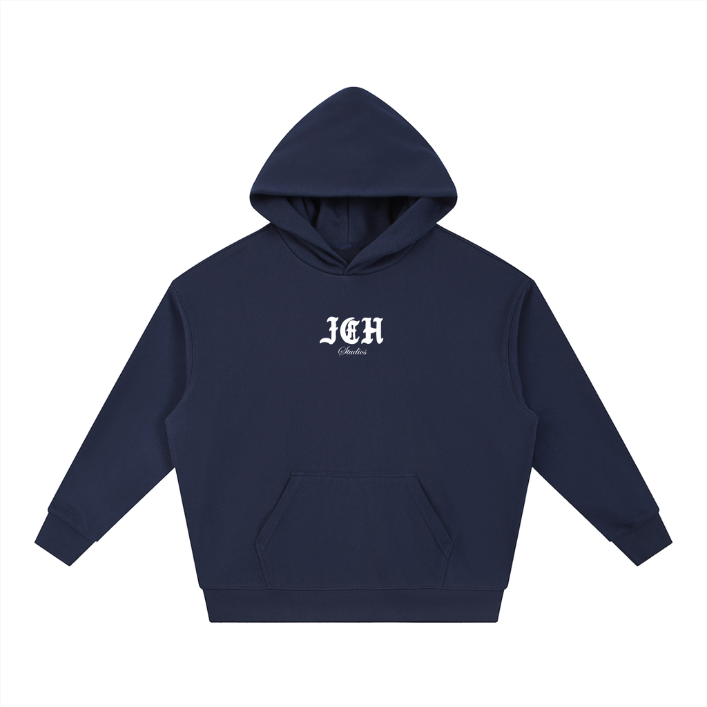 Cross Design Boxy Heavyweight Hoodie