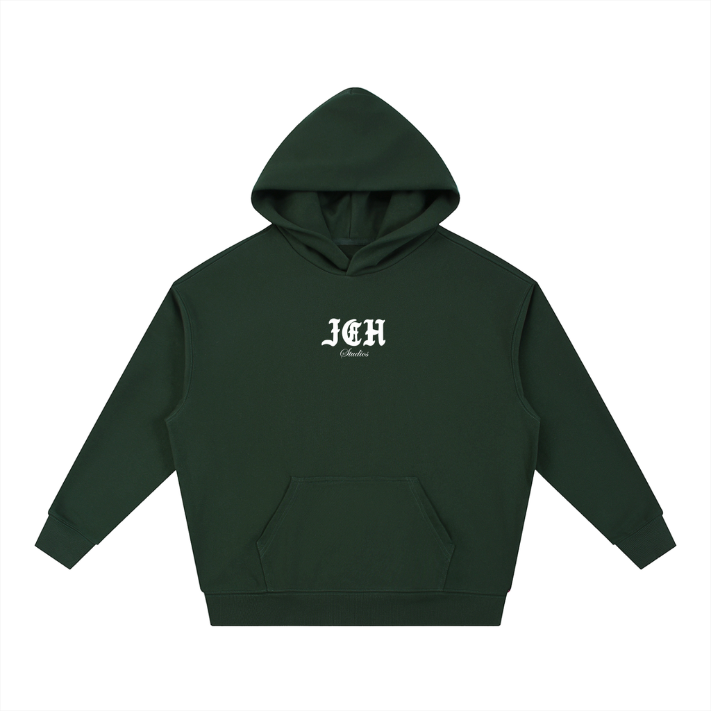 Cross Design Boxy Heavyweight Hoodie
