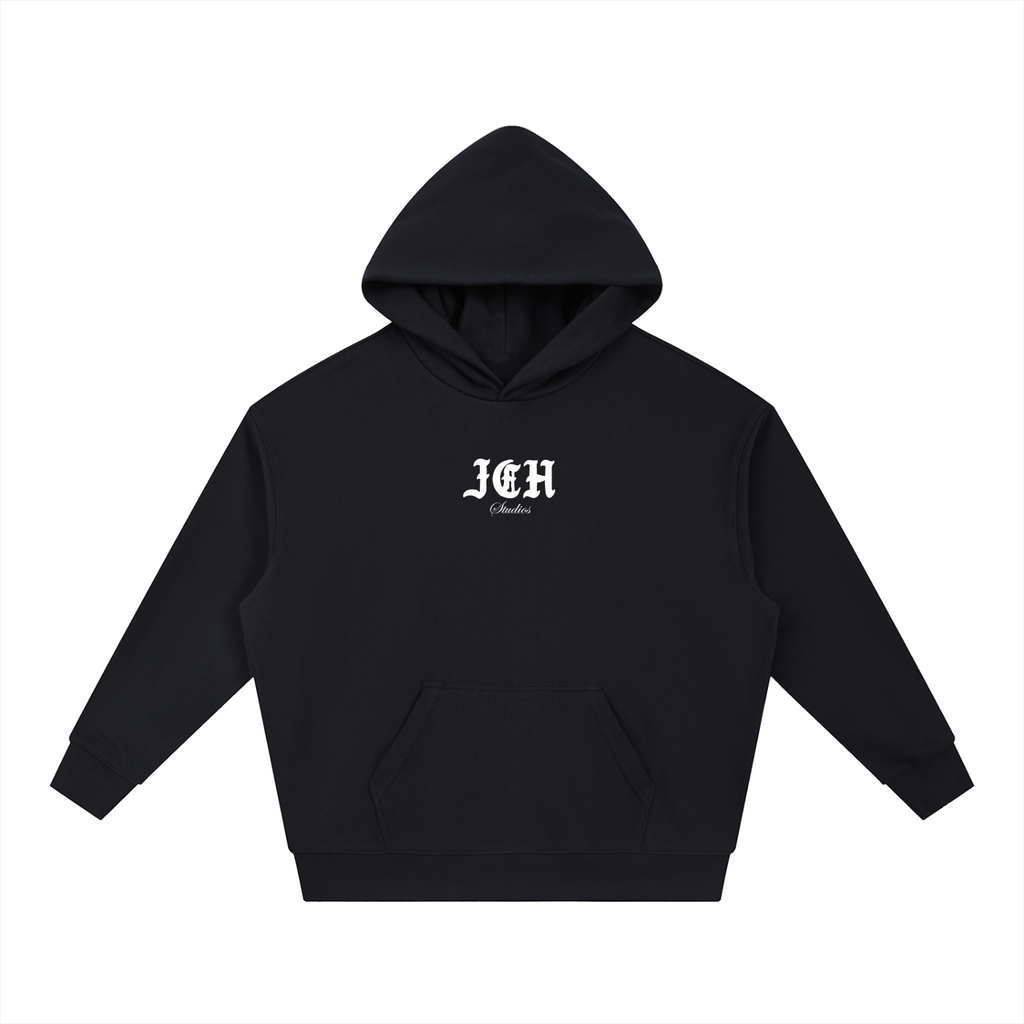 Cross Design Boxy Heavyweight Hoodie