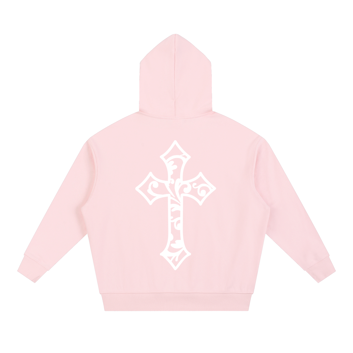 Cross Design Boxy Heavyweight Hoodie