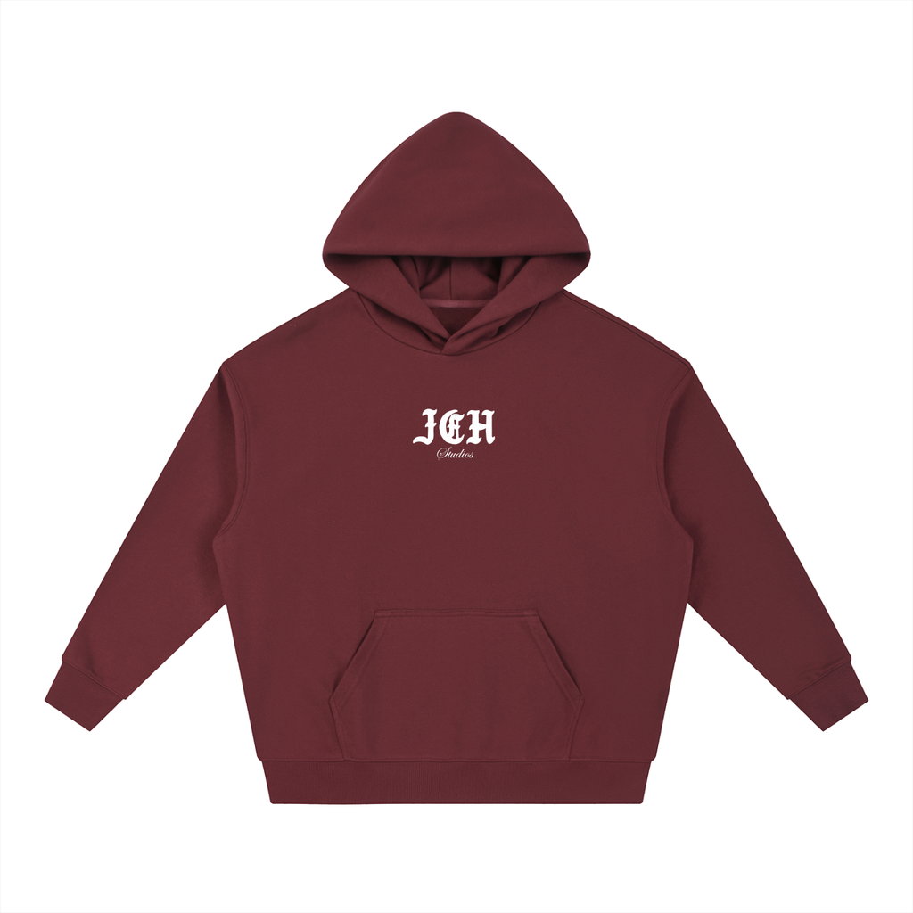 Cross Design Boxy Heavyweight Hoodie
