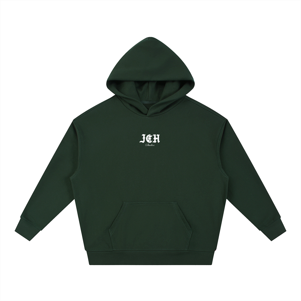 Cross Design Boxy Heavyweight Hoodie