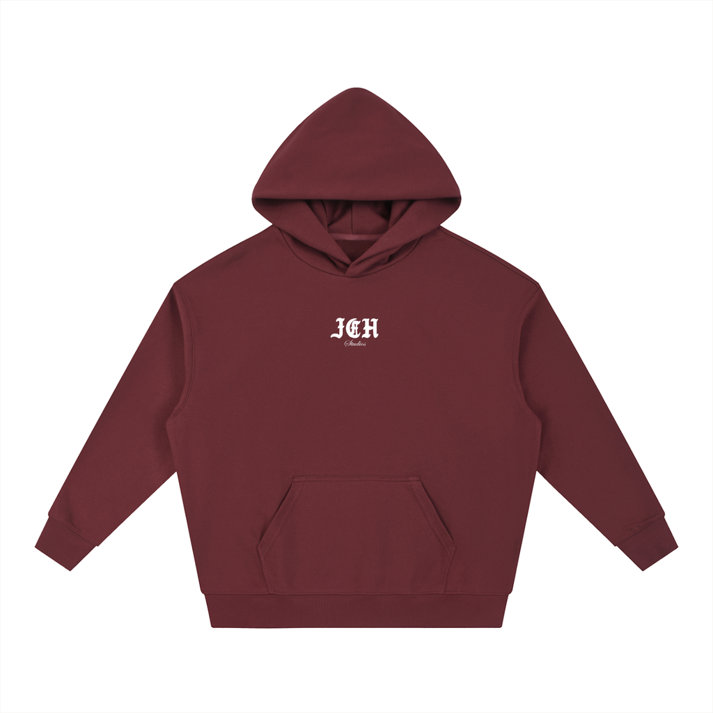 Cross Design Boxy Heavyweight Hoodie